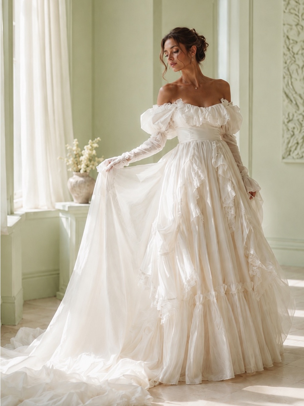 NWT Selkie Ivory Silk Organdy Maiden Gown Size XS